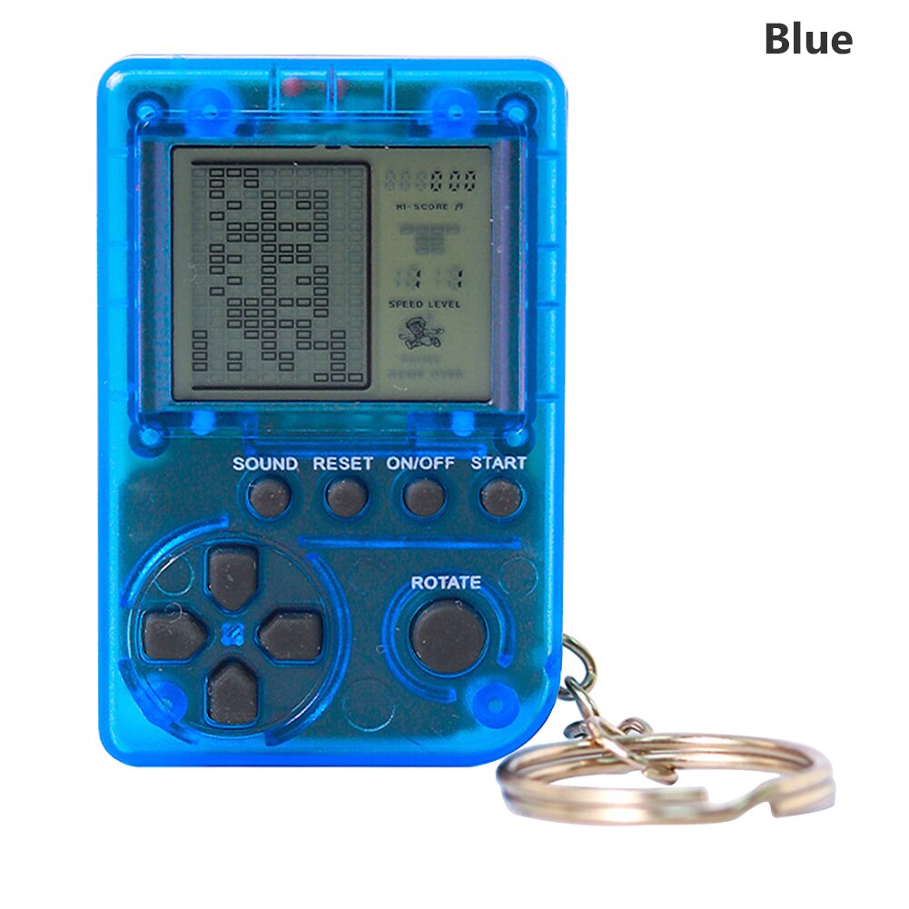 Mini Console Game Machine Childrens Handheld Nostalgic Mini Game Console With Keychain Classical Game Kids Children: Blue