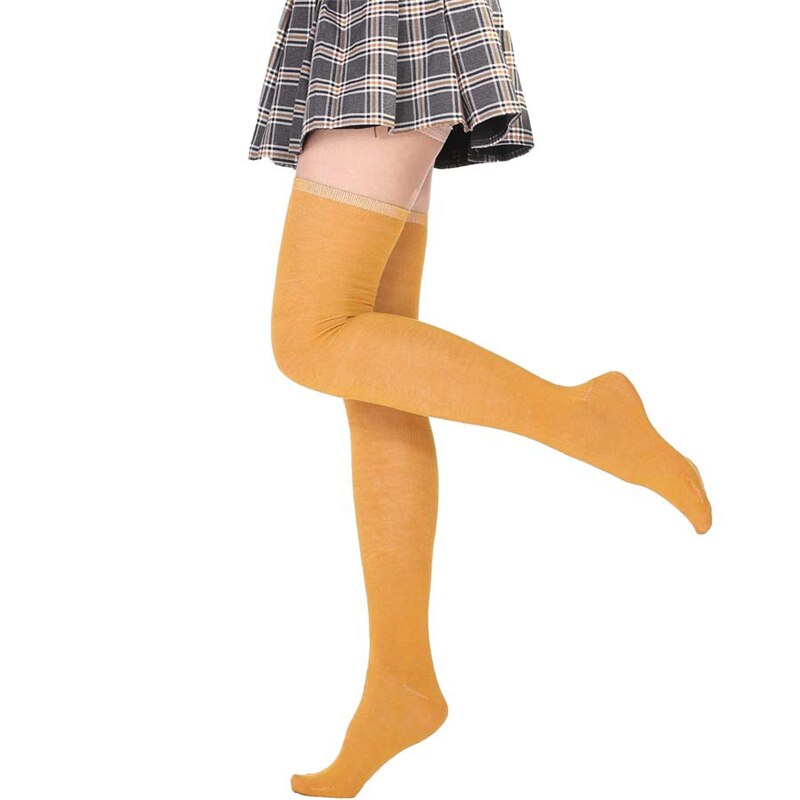 Women Girls Long Tube Socks Stripes Over Knee Length Sports Stockings for Dancing Running Travelling Cycling: orange