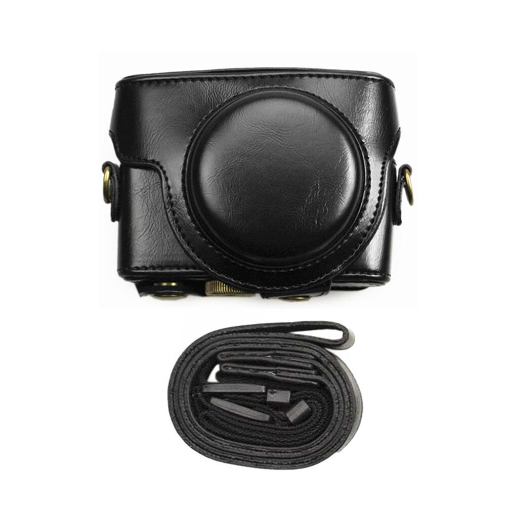 Étui pour appareil photo en cuir PU rétro, housse rigide pour Sony RX100 Mark VI V VA IV III II RX100M6 RX100M5 RX100VA RX100M4 RX100M3: Black