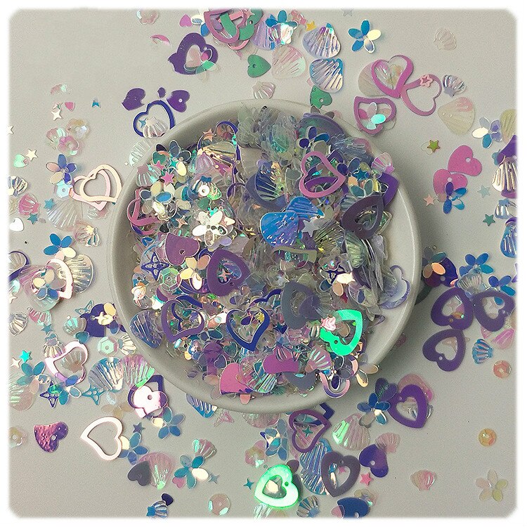 10G Glitter Hart Pailletten Voor Decor Valentijnsdag Bruiloft Diy Ambachten Pailetten Shell Bloem Ster Nail Art Pailletten lentejuelas