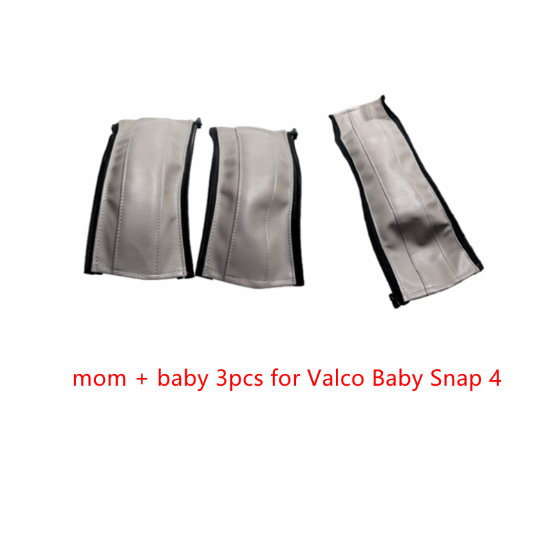 Skinnhåndtak beskyttelsestrekk passer for valco baby snap 4 barnevogn barnevogn stang erme koffert armlen trekk barnevogn tilbehør: Mombaby 3 stk grå