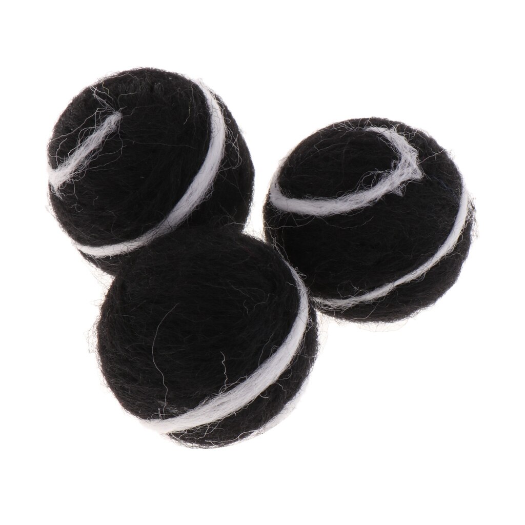Ręcznie robiona wełna filcowa- (3 sztuk) czysta filcowe kule z wełny-DIY pompony-różne pastelowe kolory-1.38 rozmiar w calach: czarny