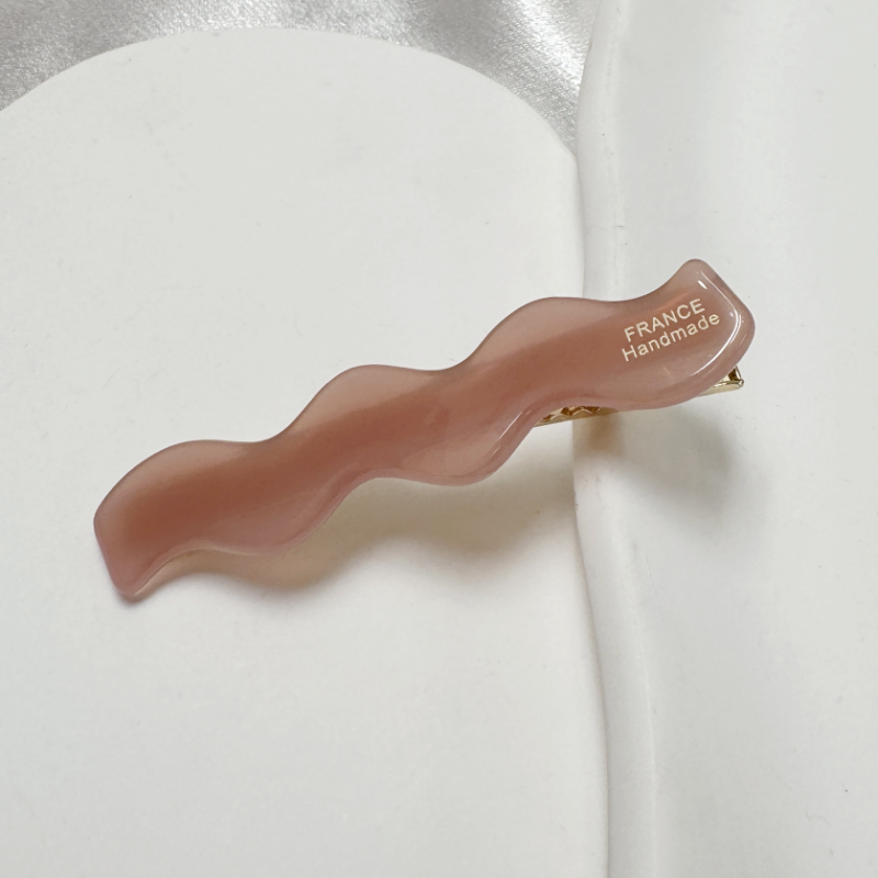 6.5cm lange alligatorer ,  y2k hårpynt til piger og kvinder, acetat hårnåle, koreanske bølgeformede hårspænder på siden.: Sort