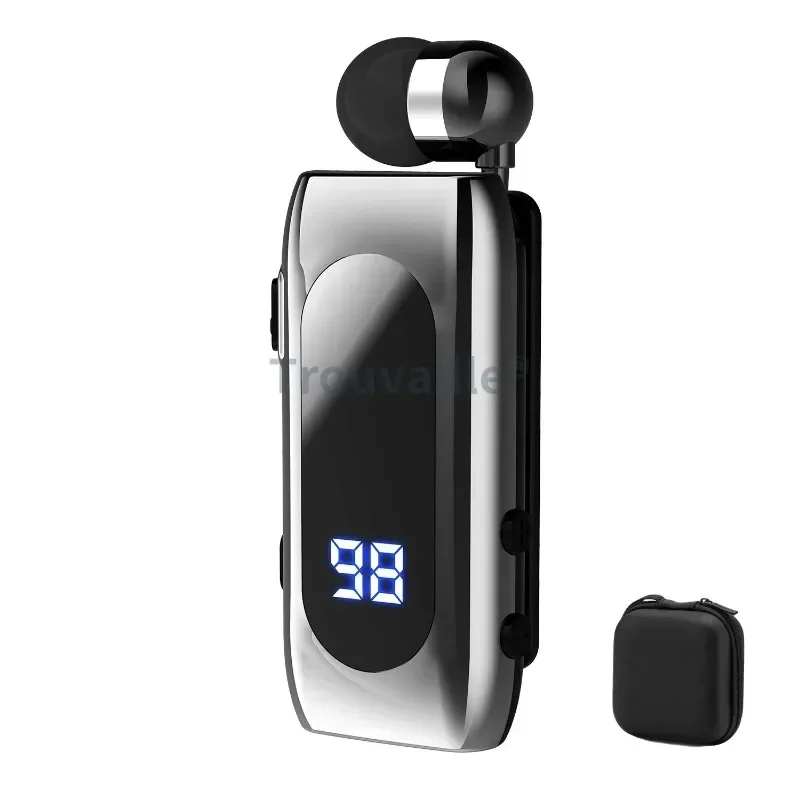 K55 Lavalier Wireless Earphone Bluetooth 5.0 Earphone In Lotus Bussiness Headphone Headset Fast Charge Vibration Power Display: Pink