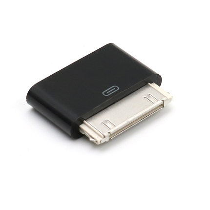 Lightning To 30Pin Adapter Female Charging Sync Converter for IPhone 4 4S IPad 2 3 IPod Touch 8Pin Male To 30 Pin Charger Cable: black