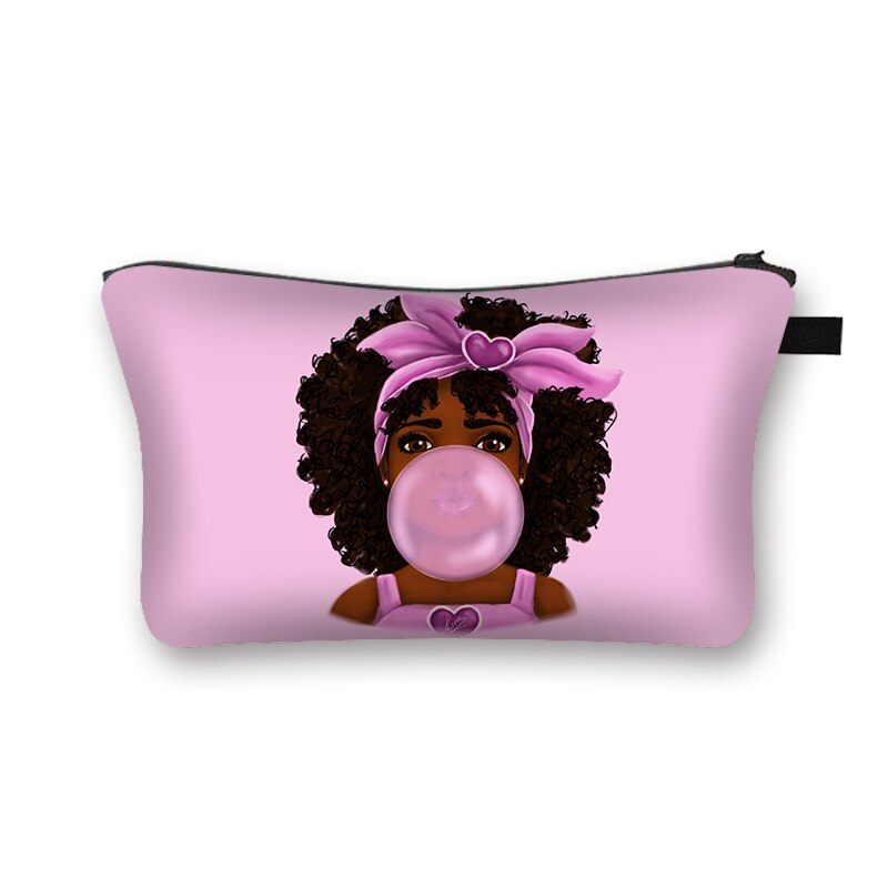 Dio Dice Che Sono di Colore Nero Sacchetti Cosmetici Afro Donne Sacchetti di Trucco Nero È Bello Delle Signore Caso Cosmetico Ragazze Organizzatori Bag: hzbafro11