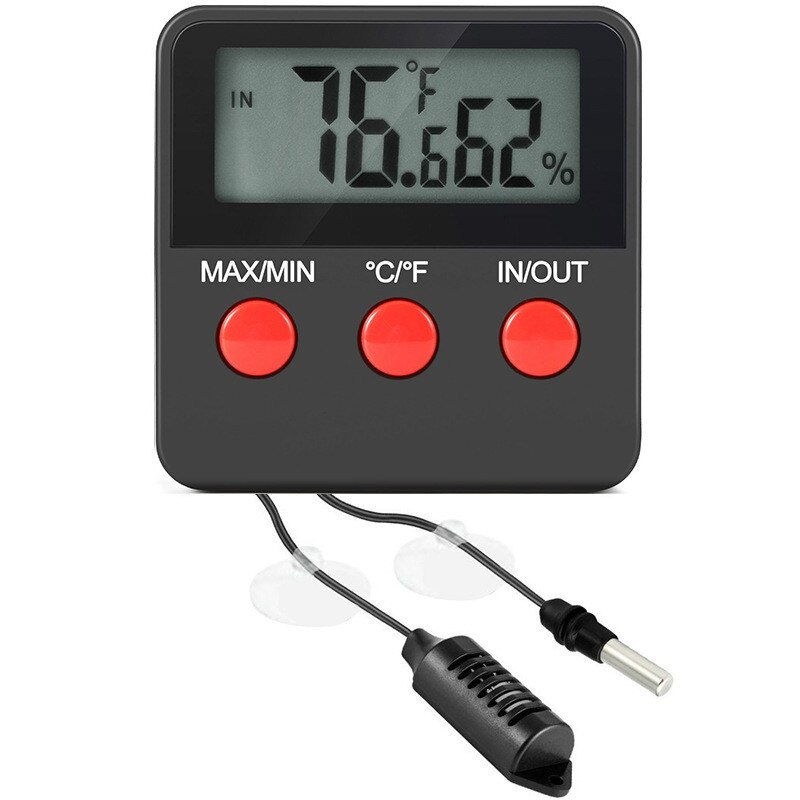 Elektronisk digitalt display termometer og hygrometer meter inkubator kæledyr hund skildpadde rugeæg sensor digital lcd-skærm