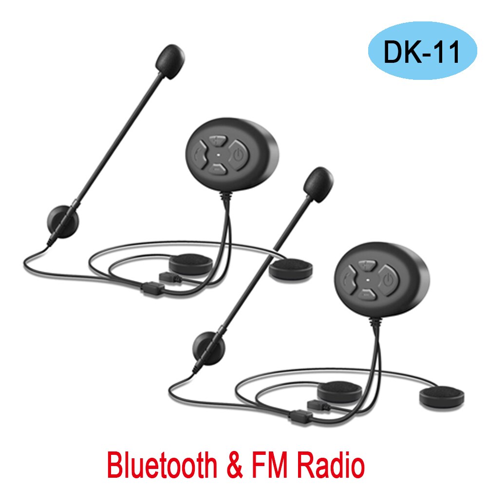 Bluetooth 5.0 Interphone moto casque casque 1000m pour 2 coureurs sans fil talkie-walkie moteur stéréo Interphone mains libres MP3: 2 piece BT Earphone