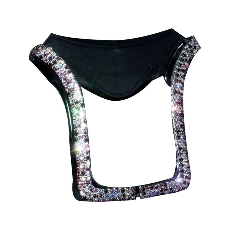 Universele Auto Air Vent Mount Clip U-Vorm Telefoon Houder Bracket Met Shiny Crystal Rhinestone Telescopische Gesp Interieur Decor: AB-Colorful