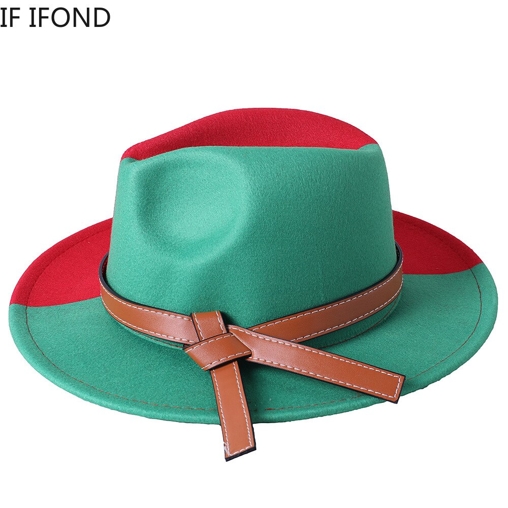 Fedora Hats For Women Patchwork Panama Dress Formal Wedding Women Hats Felted Jazz Hats Sombreros De Mujer