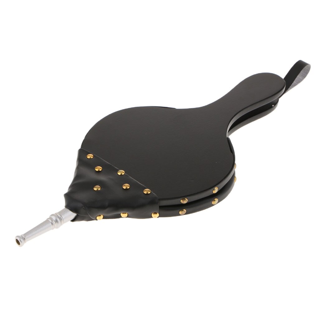 Wood Fireplace Bellows Air Blower Hand Bellow Camping BBQ Fire Pit Campfire Bellow Pumps, with Hanging Strap