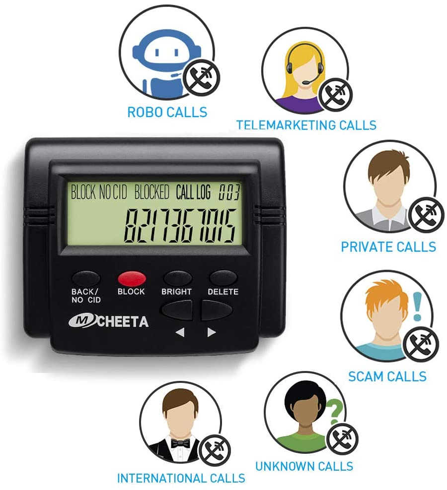 Call Blocker for Landline Phones,Premium Phones with Call Blocking, One Touch Number Block Device, Block Unwanted Nuisance Calls