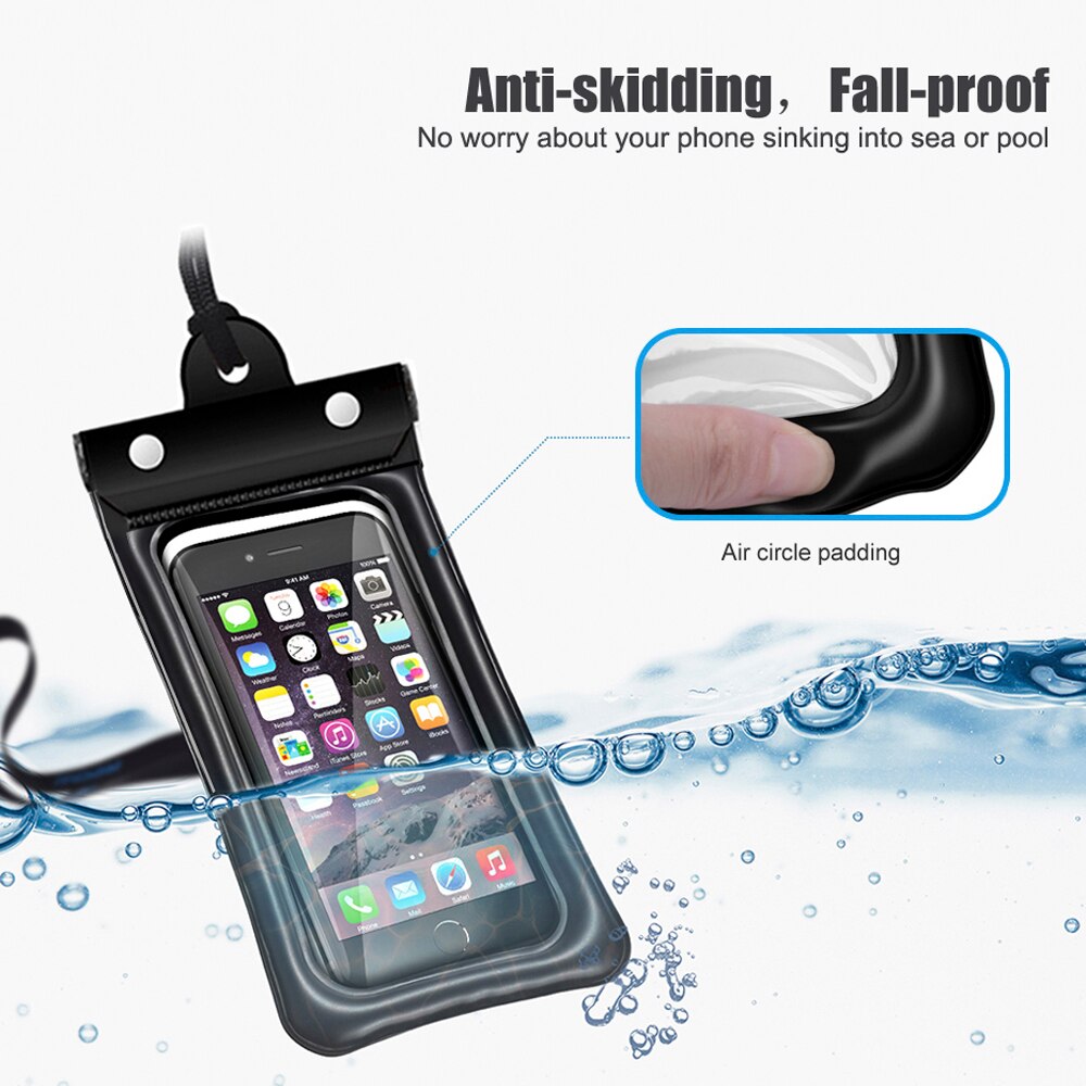 Imperméable à l'eau flottant housse de téléphone sous-marin universel pochette de téléphone portable Airbag sec natation sac de téléphone portable pour la plongée à la plage