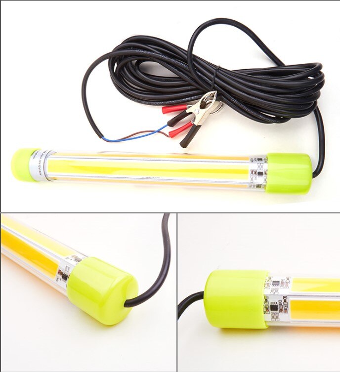 Onderwaterlamp voor vissen met led 20w 60w dc 12v 6m kabel  ip68 waterdichte vislokkers