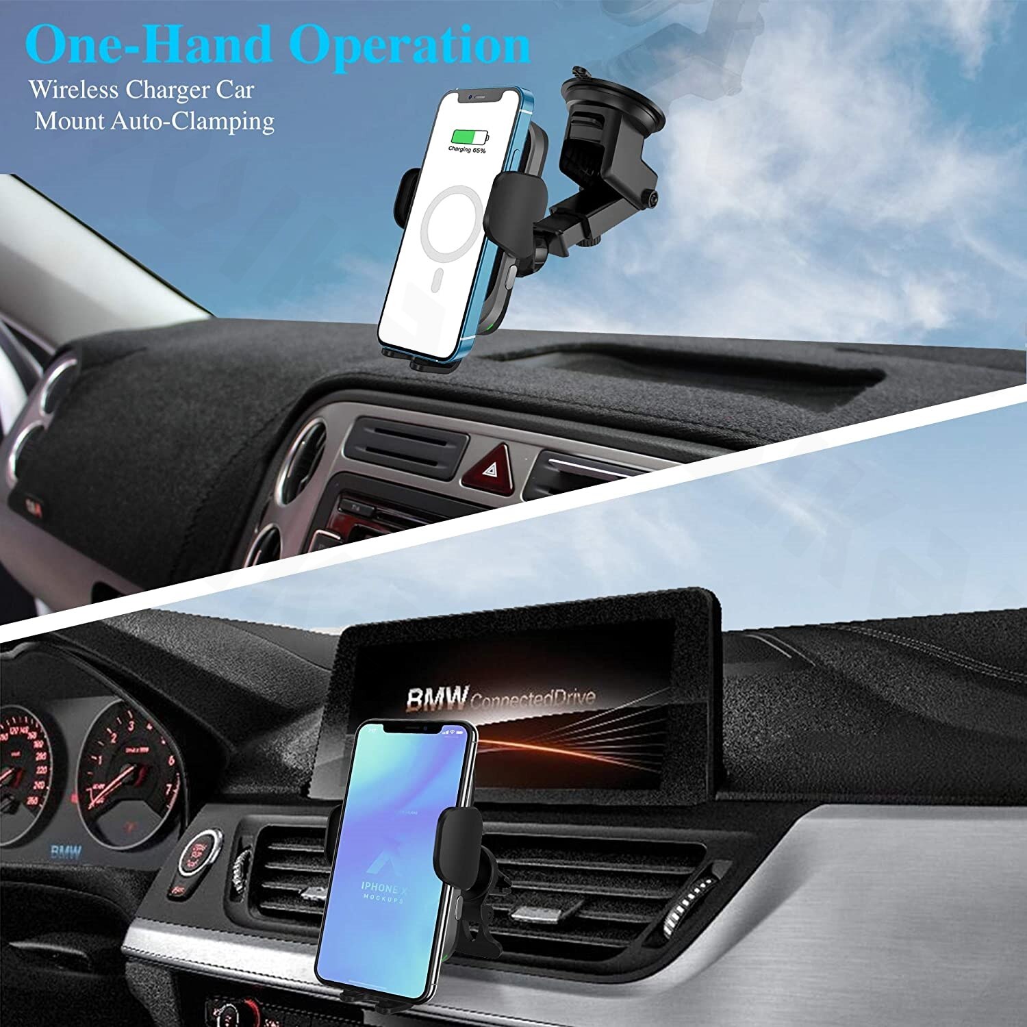 Draadloze Autolader 15W Qi Snelle Opladen Auto Vastklemmen Auto Mount Ingebouwde Cooling Fan Air Vent Voor iphone 12 Pro Max 11 Samsung