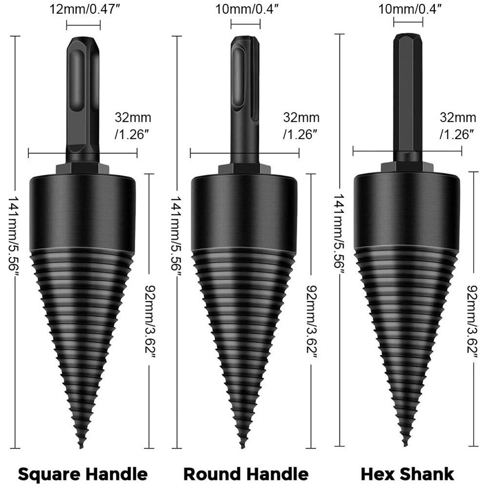 3 Log Hout Splitter Boren Verwijderbare Hout Splitter Boren Hout Splitter Boren, high Speed Twist Hout Splitting Tool