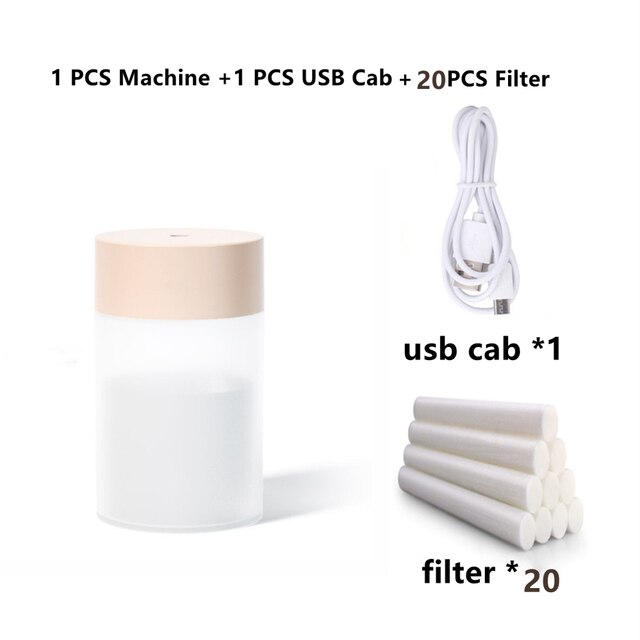 220ML Portable USB Small Water Ultrasonic Spray Humidifier Mini Visual level Desktop Atomizer for Car Home Office: 1-20
