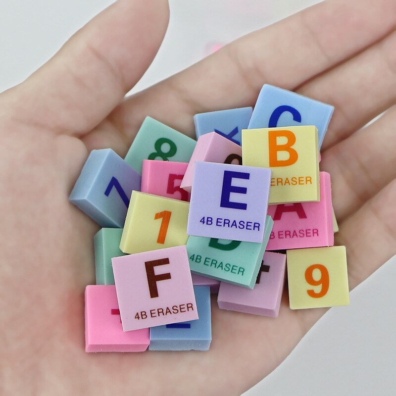 Väri numero aakkoset mini kumi pyyhekumi paperitavarat koulutarvikkeet opiskelija lapsille kynä pyyhekumit koulupaperit