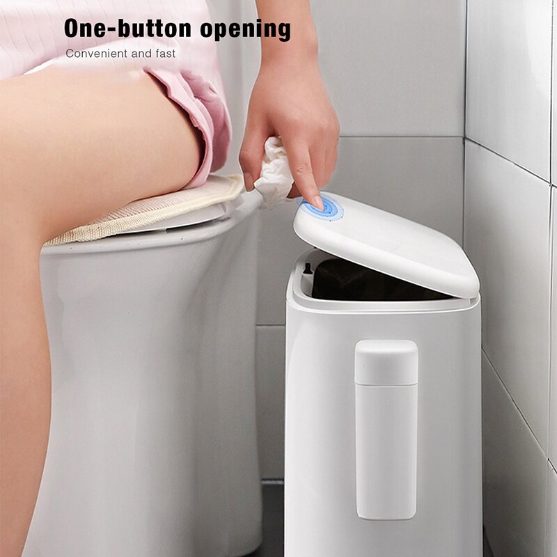 11L Trash Can Bathroom Waste Bin Toilet Dustbin Trash Basket Garbage Bucket Garbage Bag Holder Storage Container