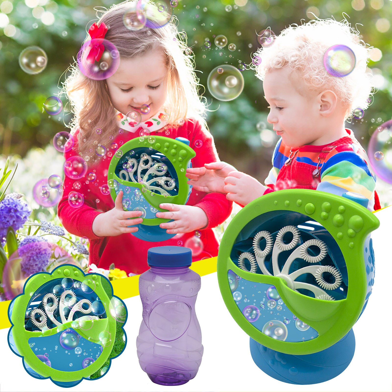 Zomer Bubble Machine Automatische Bubble Blower Draagbare Bellen Maker Voor Kids Funny Zeepbellen Voor Kinderen Outdoor Speelgoed L4