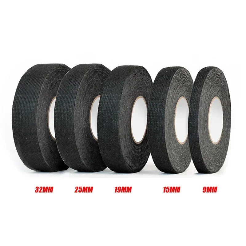 Nastro adesivo in tessuto ignifugo resistente al calore da 15 metri per cablaggio cablaggio cablaggio larghezza di protezione 15/19/25MM: 25mm