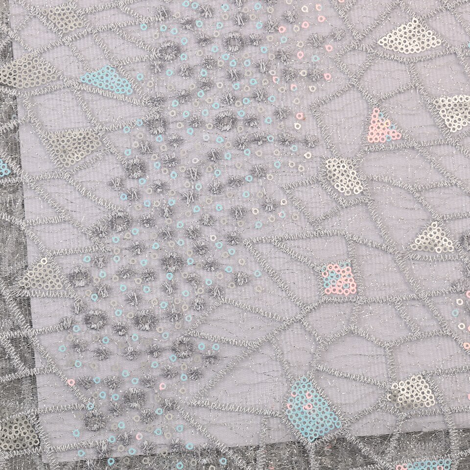 Green African Lace Fabrics Organza Lace Nigerian Tulle Lace Fabric French Net with Sequins KS3047B