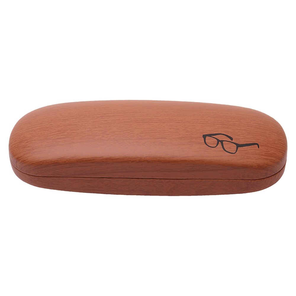 Estuche rígido de madera de para gafas de lectura, estuche para gafas de sol de cuero PU para hombres y mujeres: Café