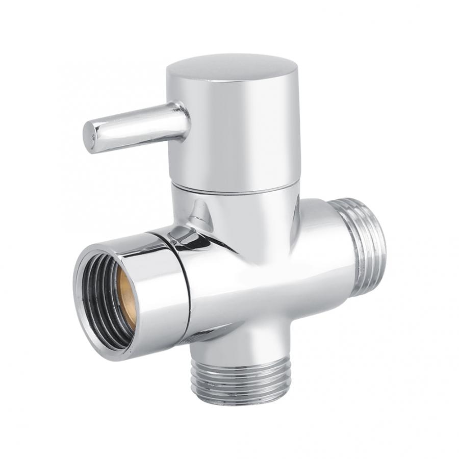 Shower Extension 3-Way T Shape Diverter Shut Off Valve Shower Toilet Bidet Sprayer Water Adapter