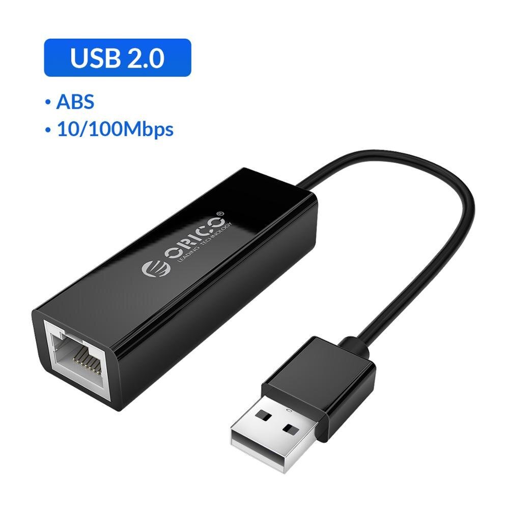 Karta sieci Lan ORICO USB 3.0 2.0 Gigabit adapter sieci Ethernet USB robić RJ45 10M/100/1000M dla okna 10 8 8.1 7 XP prochowiec OS: USB 2.0