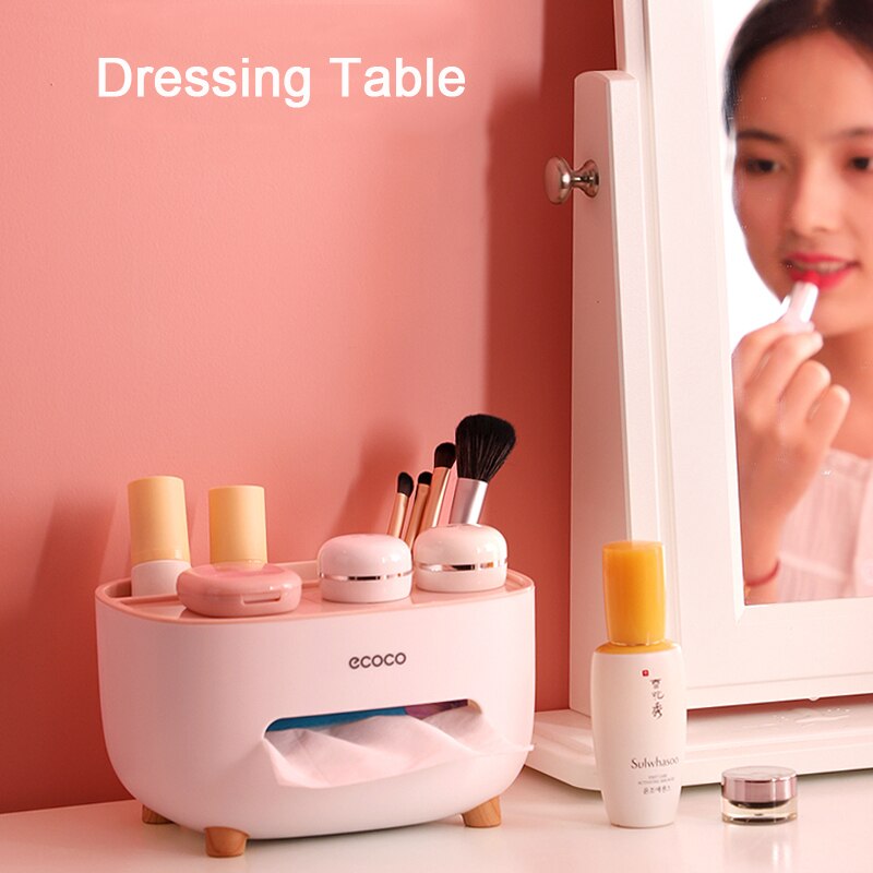 Multifunctionele Tissue Dozen Servet Papier Houder Met Afstandsbediening Opbergdoos Verborgen Telefoon Houder Thuis Desktop Organizer