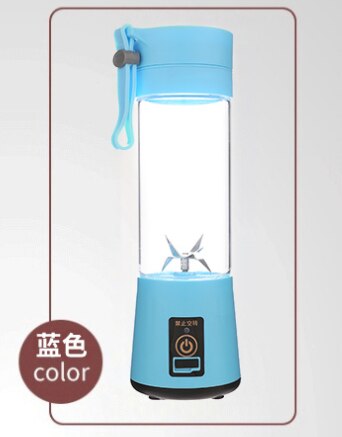 Wxb bærbar blender usb mixerelektrisk juicer maskine smoothie blender mini foodprocessor personlig blender kop juice blenders: Blå