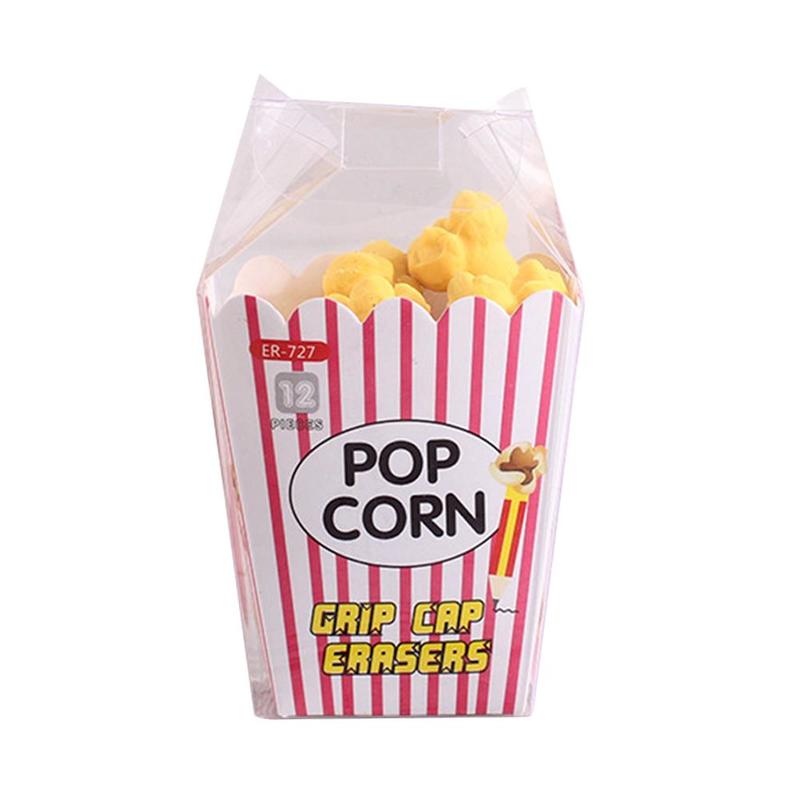 1 boîte Kawaii nourriture pop-corn gomme en caoutchouc enfants papeterie fournitures scolaires en caoutchouc crayon gommes Correction enfants fille jouet