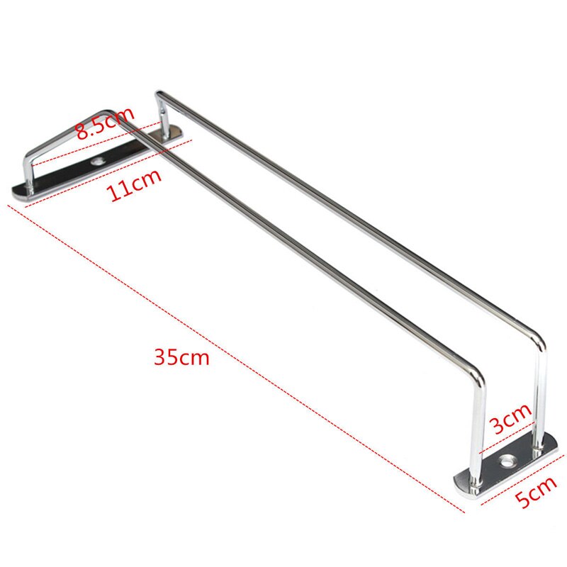 Wijn Houders Nuttig 27/35/55Cm Rvs Wijnrek Zilver Glas Houder Opknoping Bar hanger Plank: 35cm Silver