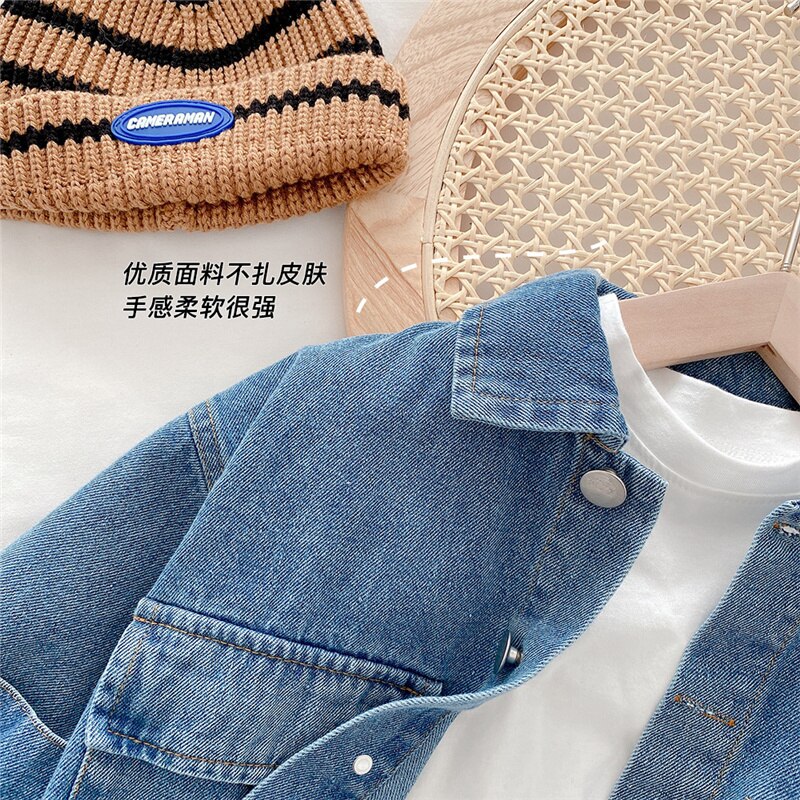 Cappotti temperamento moda ragazze stile coreano primavera autunno bambini casual giacche di jeans tutte le partite