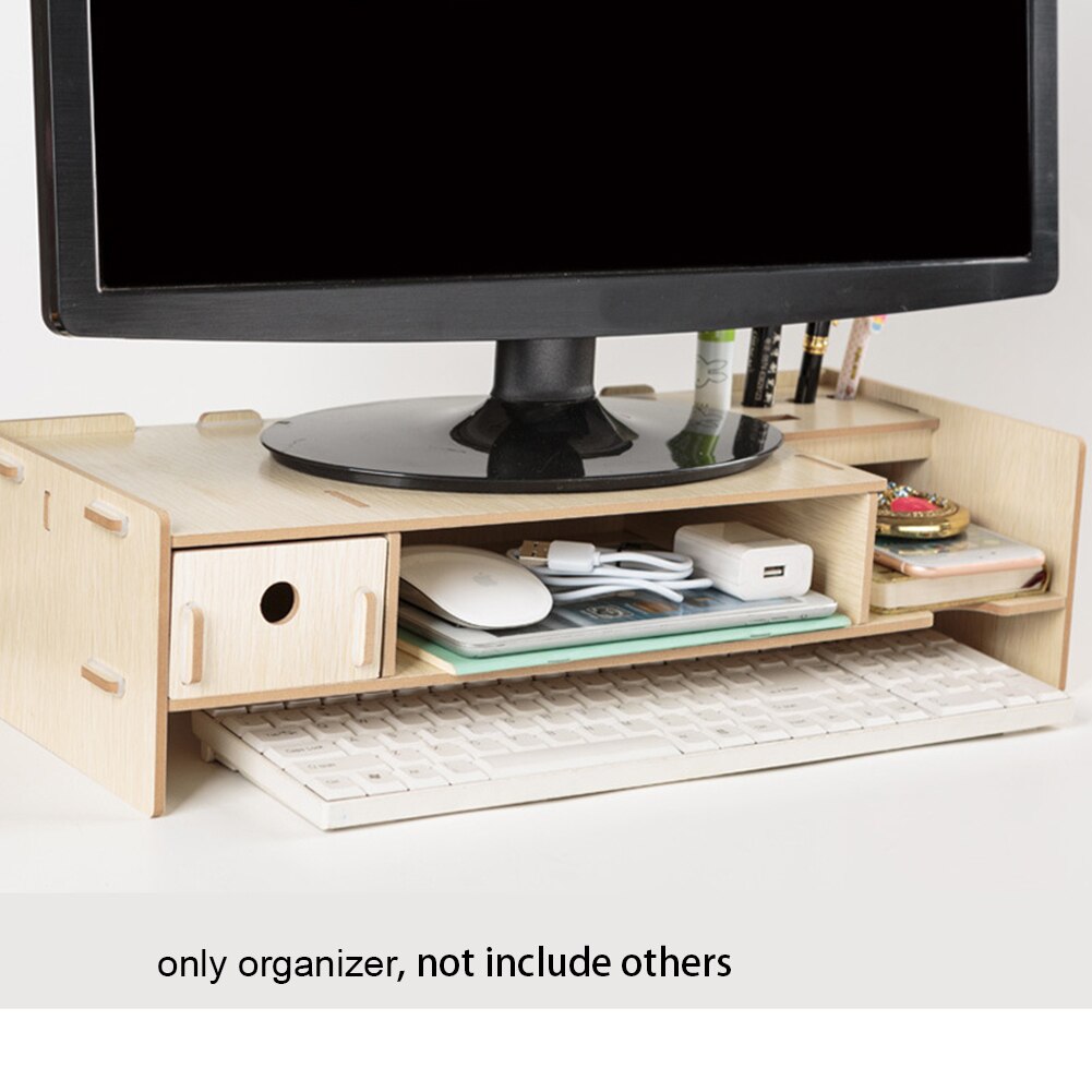 DIY Wooden Computer Monitor Riser Table Organizer Desktop Keyboard Organizer Storage Monitor Organizer Rack: B1