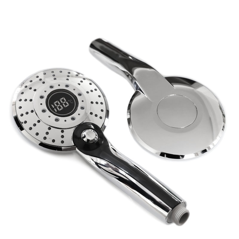 3Colors Water Powered Led Temperature Shower Head Digital Display Handheld Bathroom Shower Head Showerhead Water Sprayer Douche