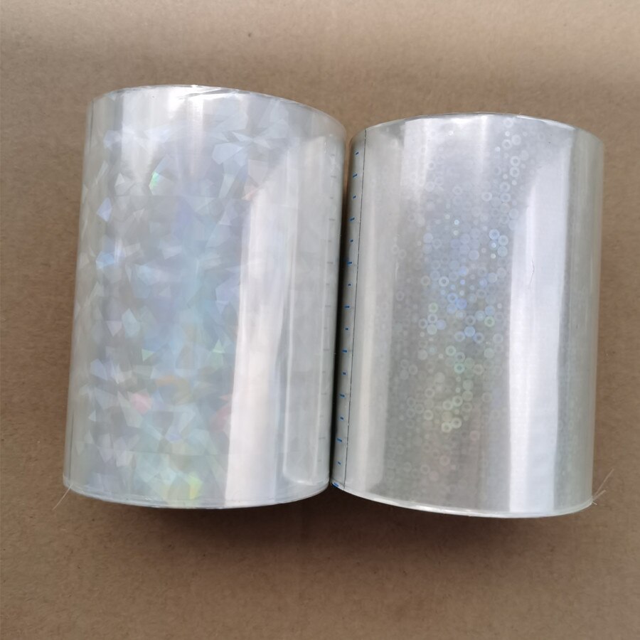 Two rolls Transparent holographic foil stamping foil press on paper or plastic 8cm x120m heat stamping film: Y04Y06
