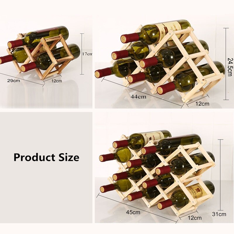 Faltbare Holz Wein Flasche Gestelle Schrank Dekorative Anzeige Stand Halfter Holz Wein verwöhnen verrotten Wein Flaschen Organisatoren