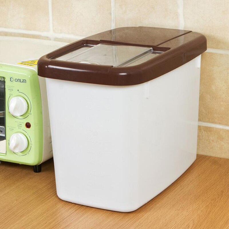 7.5kg/10kg förvaringsbehållare för rismat kök förvaringslåda fukttät förseglad mångkopp med torrfoderbehållare med flera korn: Kaffe / 7.5kg