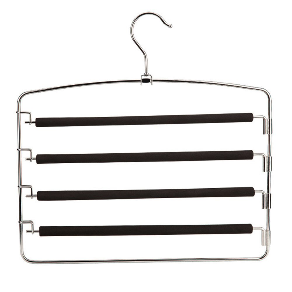 Multi-layer Metalen Broeken Slack Hangers Schuim Gevulde Swing Arm Broek Hangers Kledingkast Voor Broek Sjaal Opknoping: Black