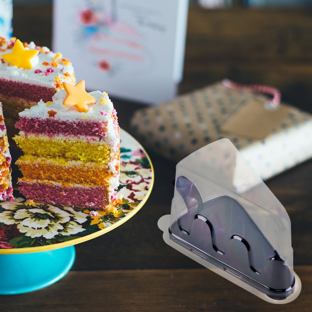 20pcs Small Triangle Cheesecake Box Slice Cake Container Triangle Pie Holder