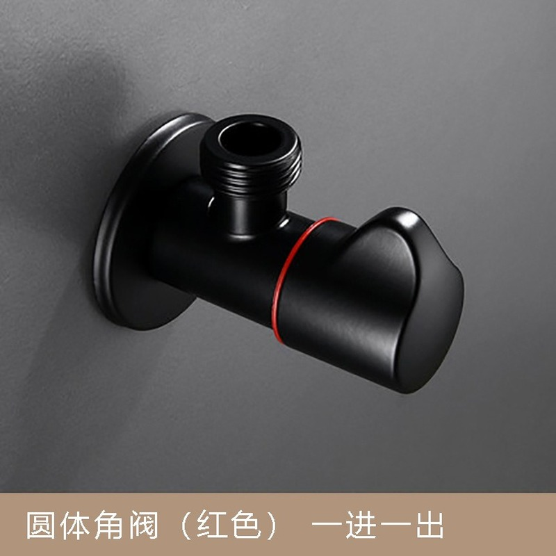 Angle ValvesBathroom Valve Faucets Black Stainless Steel Kitchen Cold Mixer Tap Accessories Standard G1/2 Threaded: style     C