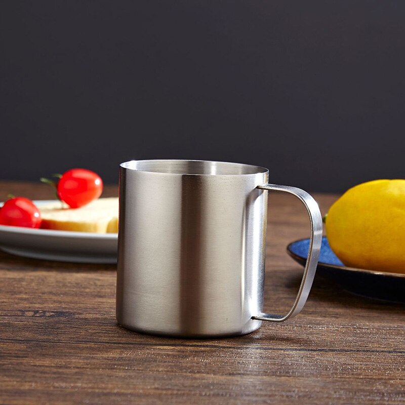 304 Edelstahl Bier Becher 480ml Schleifen Große Wasser Tasse Haushalts Waren: Silver