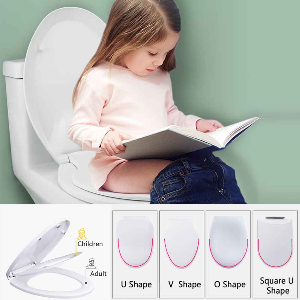 Double Layer Volwassen Kind Toiletbril Kinderen Pot Training Cover Voorkomen Vallen Wc-deksel Voor Kids Slow-Close reizen Pot