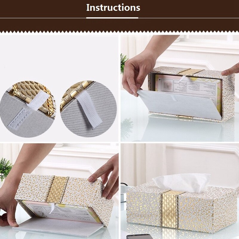 Car Home Rectangle Shaped Tissue Box Household Living Room Desktop Napkin Tissue Holder