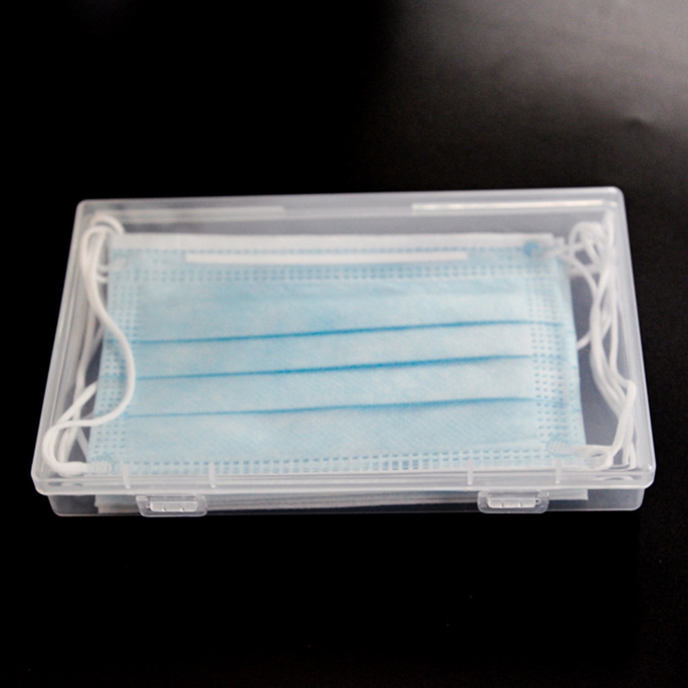 Estuche de almacenamiento para mascarillas, organizador de plástico, caja de almacenamiento portátil, soporte desechable para mascarillas, contenedor transparente