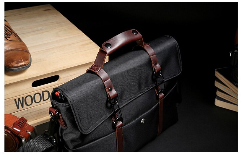 Large Retro Waterproof Business Briefcases Male Crossbody Shoulder Laptop Messenger Bags Travel Casual Handbag D256