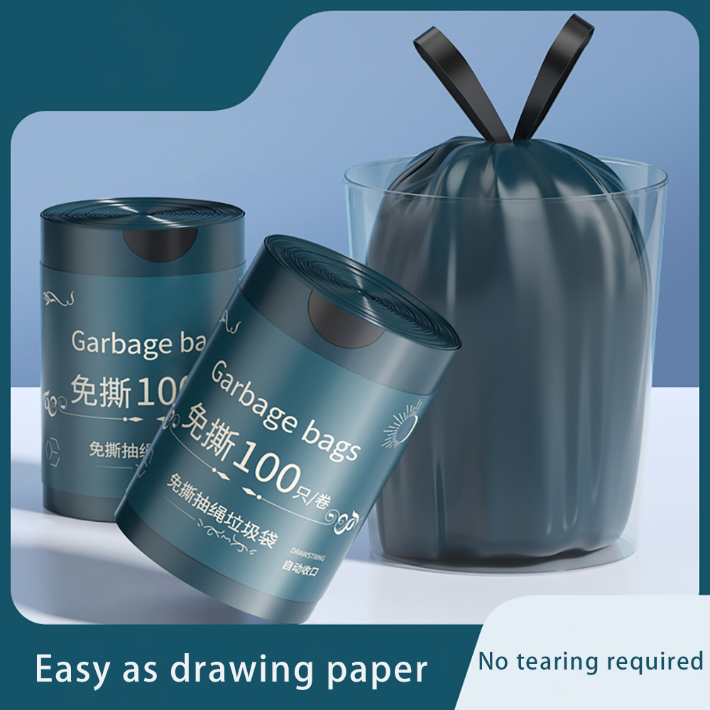Extra Large Non Tear Drawstring Kitchen Plastic Bag Thick Hand-held Household Garbage Bag for Eco-Friendly Waste Management