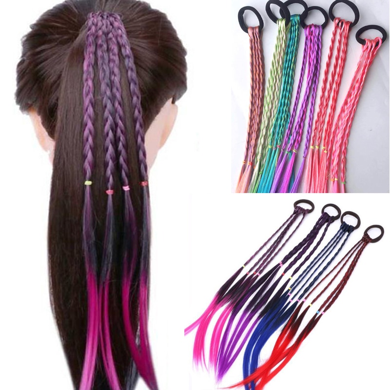Perruque bandeau Simple en caoutchouc pour filles | Corde tressée, accessoires pour cheveux, perruque corde pour cheveux, outils pour cheveux, coiffe de tête de cochon
