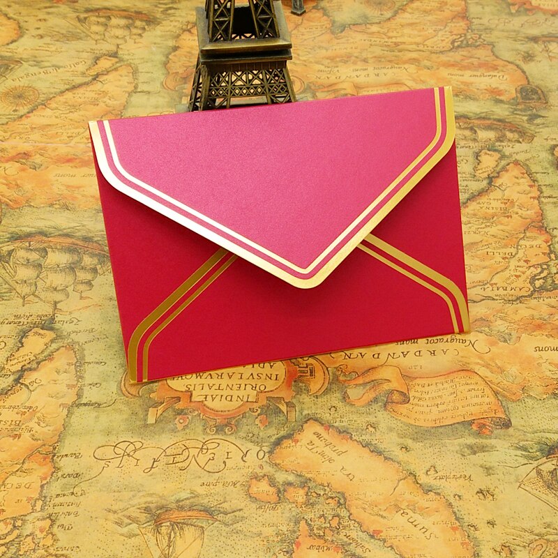 10 pcs/lot Vintage Gold Blank Kraft Paper Envelopes Wedding Party Invitation Envelope Greeting Cards Envelope 17.5*12.5cm: 17.5X12.5cm red